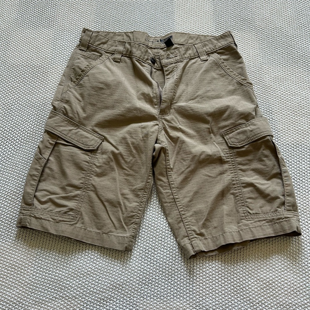 Carhartt Tan Cargo Shorts Relaxed Fit Cotton Blend